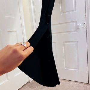 Black maxi dress with side button detailing